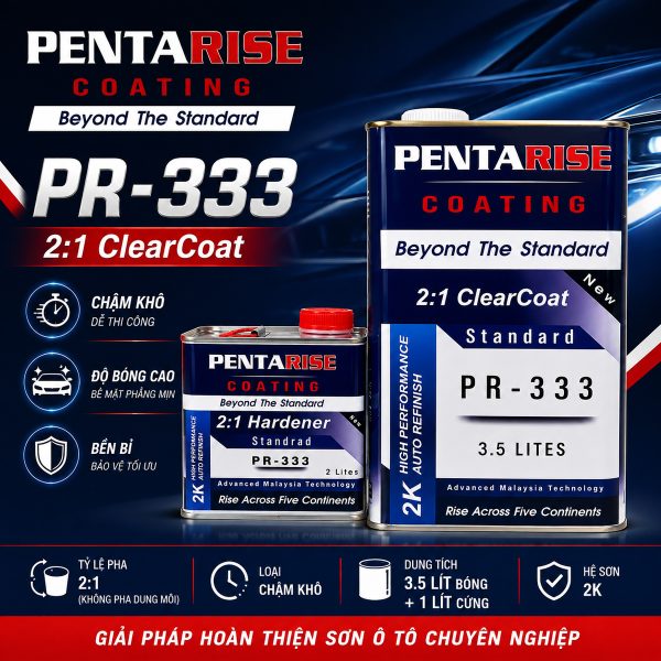 Dầu Bóng Chậm Khô PentaRise Standard 2K PR-333 (2:1) 5.5 Lít