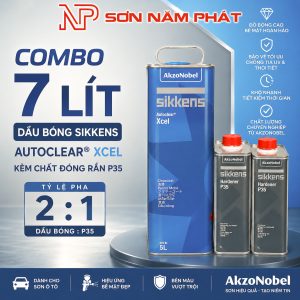 Combo 7 Lít Dầu Bóng Sikkens Auto Clear Xcel Kèm Chất Làm Cứng P35 Tỷ Lệ 2:1