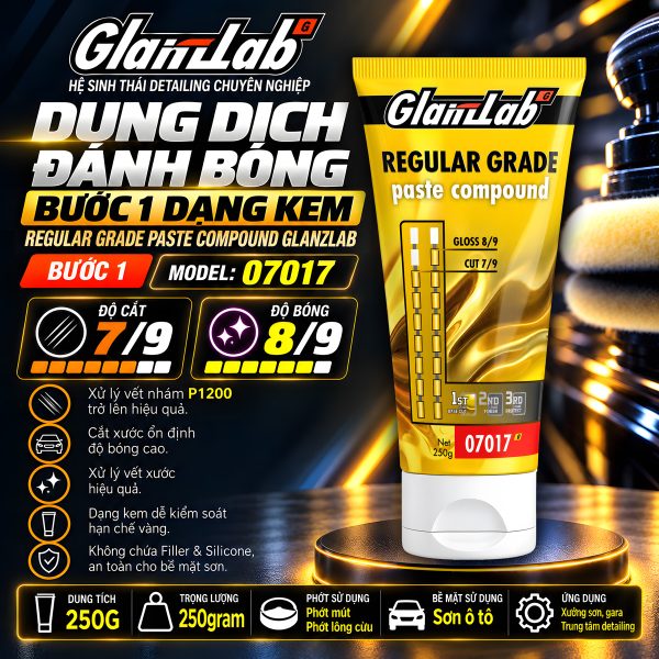 Dung Dịch Đánh Bóng Bước 1 Dạng Kem – Regular Grade Paste Compound Glanzlab Model 07017 (250G) | Thay Thế Farecla G3 Regular Grade