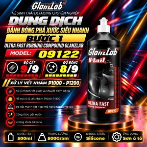 Dung Dịch Đánh Bóng Phá Xước Siêu Nhanh Bước 1 – Ultra Fast Rubbing Compound GlanzLab Model 09122 (500ml) | Thay Thế 3M 36057 & 36060