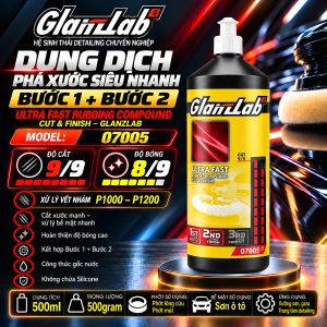 Dung Dịch Phá Xước Siêu Nhanh Bước 1 + Bước 2 – Ultra Fast Rubbing Compound (Cut & Finish) Glanzlab Model 07005 (500ml) | Thay Thế FARECLA G3 PREMIUM