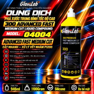 Dung Dịch Phá Xước Trung Bình GlanzLab 300 Advanced Fast Medium Cut Liquid Compound 04004 946ml | Thay Thế Farecla Profile 350 Premium Liquid Compound