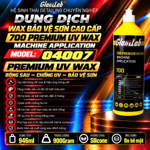 Dung Dịch Wax Bảo Vệ Sơn GlanzLab 700 Premium UV Wax Machine Application 04007 946ml | Thay Thế Farécla Profile Polymer UV Wax