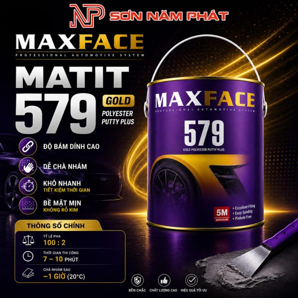 Bột Trét (Matit) Ô Tô MAXFACE 579 Cao Cấp - 4Kg