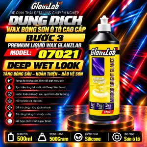 Dung Dịch Wax Bóng Sơn Ô Tô Cao Cấp Bước 3 – GlanzLab Premium Liquid Wax 07021 500ml | Thay Thế 3M 06068 & 06069